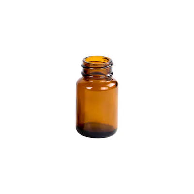 30mL Amber Glass Wide Mouth Packer Bottle with 28/400 Neck (Cap Sold Separately)