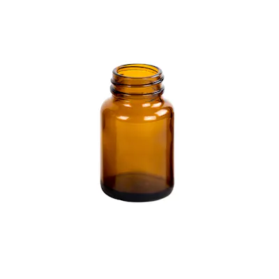 60mL Amber Glass Wide Mouth Packer Bottle with 33/400 Neck (Cap Sold Separately)