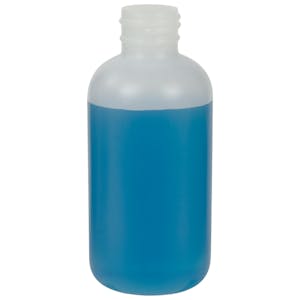 4 oz. Natural HDPE Boston Round Bottle with 24/410 Neck  (Cap Sold Separately)