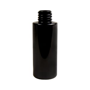 1 oz. Black PET Cylindrical Bottle with 20/410 Neck  (Cap Sold Separately)