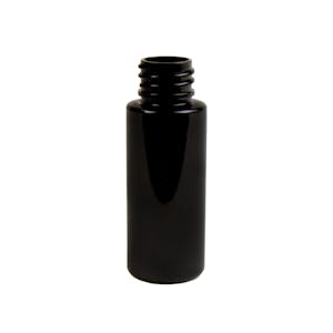 2 oz. Black PET Cylindrical Bottle with 20/410 Neck (Cap Sold Separately)