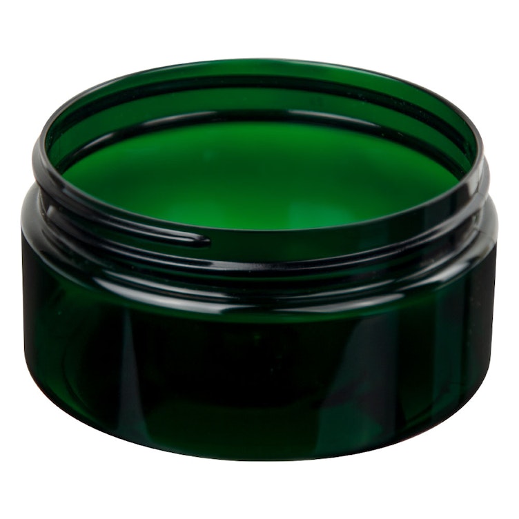 8 oz. Dark Green PET Straight-Sided Round Jar with 89/400 Neck (Cap Sold Separately)