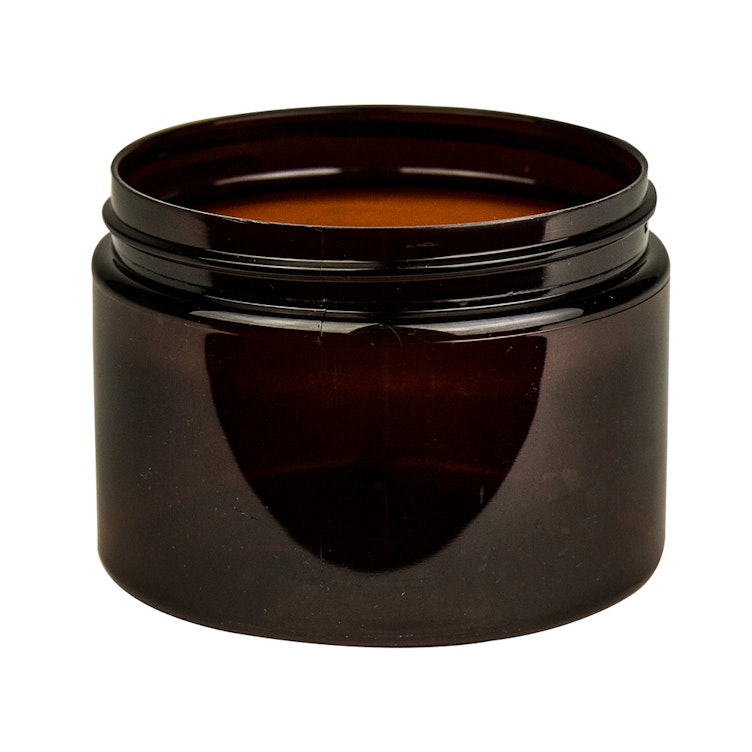 12 oz. Amber PET Straight-Sided Round Jar with 89/400 Neck (Cap Sold Separately)