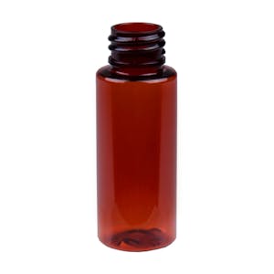 1 oz. Amber PET Cylindrical Bottle with 20/410 Neck  (Cap Sold Separately)
