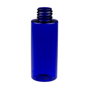 2 oz. Cobalt Blue PET Cylindrical Bottle with 20/410 Neck  (Cap Sold Separately)
