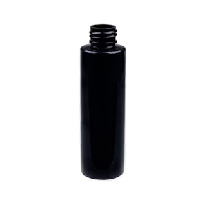 4 oz. Black PET Cylinder Bottle with 24/410 Neck  (Cap Sold Separately)