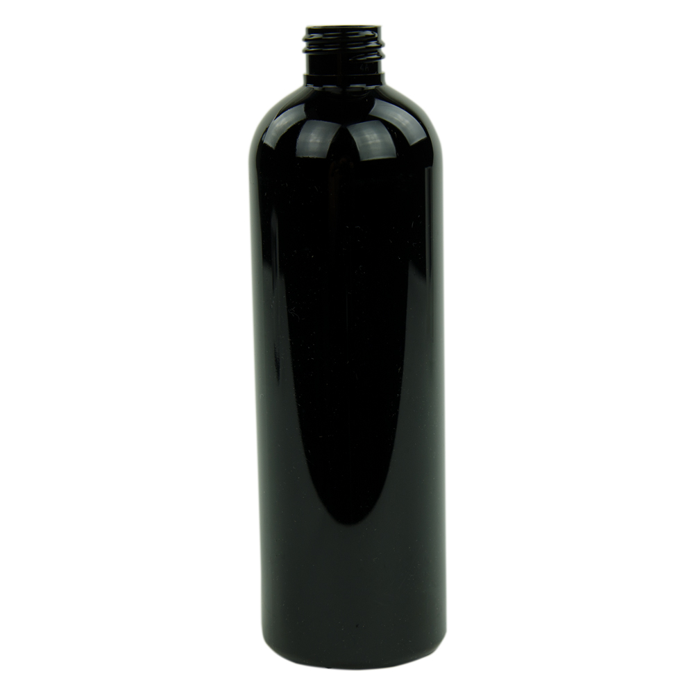 16 oz. Black PET Cosmo Round Bottle with 24/410 Neck (Cap Sold
