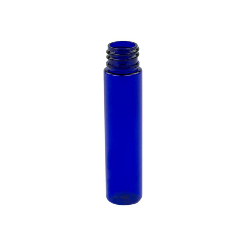 1 oz. Cobalt Blue Slim PET Cylindrical Bottle with 20/410 Neck (Cap Sold Separately)