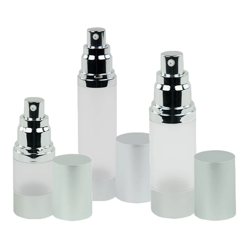 Frosted/Brushed Aluminum Airless Bottles with Pumps