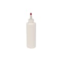 8 oz. White HDPE Cylindrical Sample Bottle with 24/410 Natural Yorker Dispensing Cap