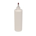 16 oz. White HDPE Cylindrical Sample Bottle with 24/410 Natural Yorker Dispensing Cap