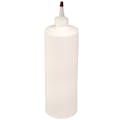 32 oz. White HDPE Cylindrical Sample Bottle with 28/410 Natural Yorker Dispensing Cap