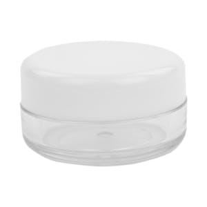 10mL Clear Acrylic San (AS) Round Jar with White Lid
