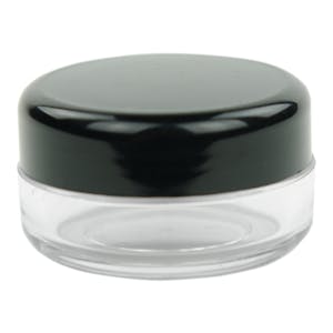 10mL Clear Acrylic San (AS) Round Jar with Black Lid