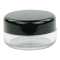 10mL Clear Acrylic San (AS) Round Jar with Black Lid