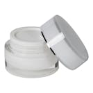 15mL Acrylic White/Silver Round Jar with Lid & Liner