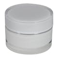 30mL Acrylic White/Silver Round Jar with Lid & Liner