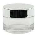15mL Clear PETG Round Jar with Silver Cap & Liner
