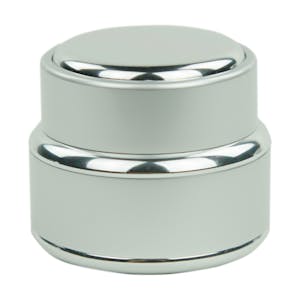 15mL Brushed Aluminum Glass Round Jar with Lined Cap