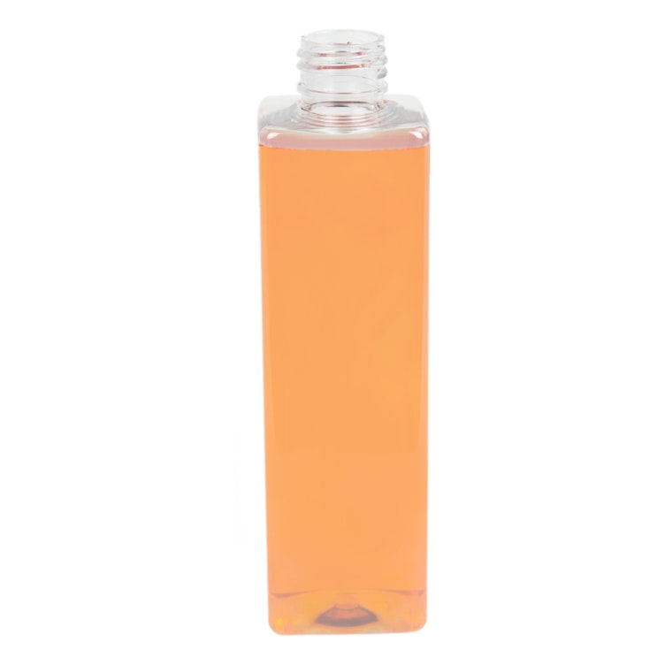 8 oz. Clear PET Square Bottle with 24/410 Neck (Caps Sold Separately)