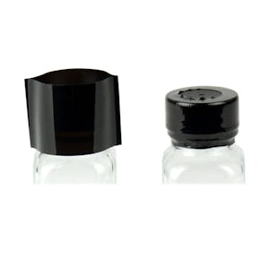 48mm W x 52mm Hgt. Black Shrink Bands with Perforations (Fits 24mm Approx. Cap Size)