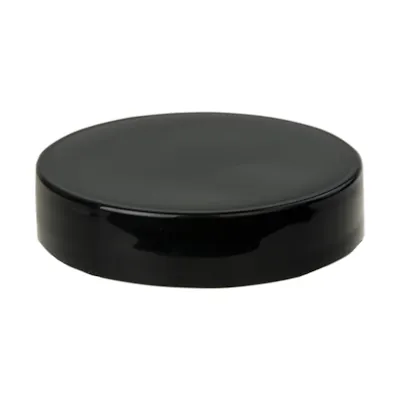 48/400 Black Polypropylene Smooth Unlined Cap