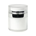 30mL White Acrylic Airless Round Jar with 51mm Cap & Silver Closure