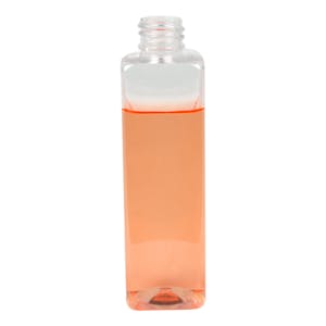 4 oz. Clear PET Square Bottle with 20/410 Neck (Caps Sold Separately)