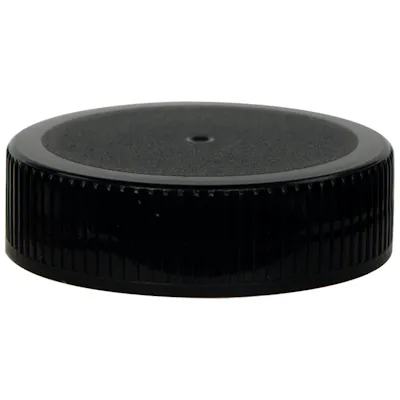 63/400 Black Polyethylene Unlined Ribbed Cap