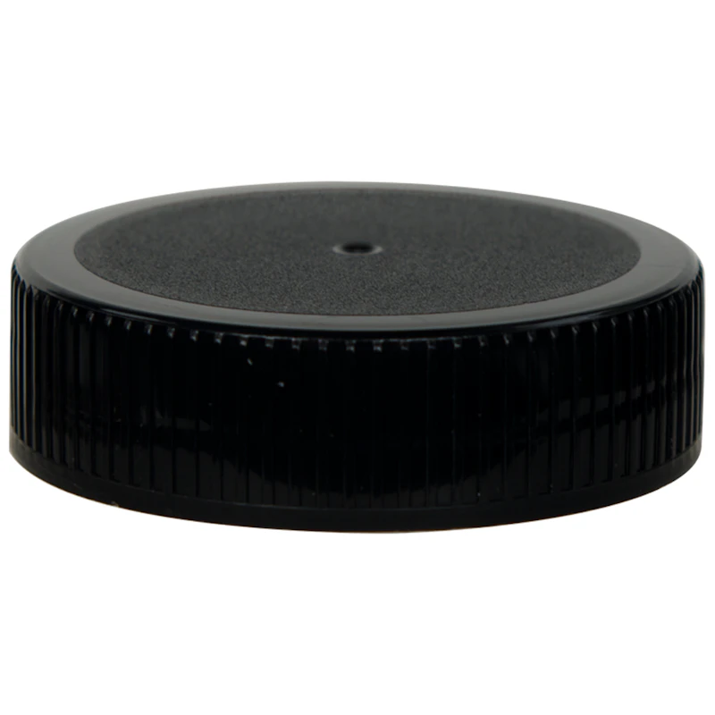 63/400 Black Polyethylene Unlined Ribbed Cap
