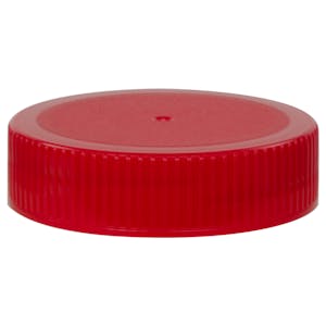 63/400 Red Polyethylene Unlined Ribbed Cap