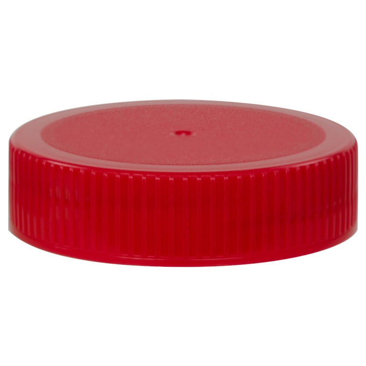 63/400 Red Polyethylene Unlined Ribbed Cap
