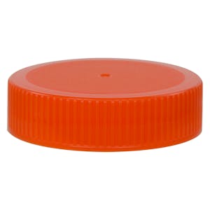 63/400 Orange Polyethylene Unlined Ribbed Cap
