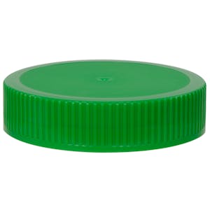 70/400 Green Polyethylene Unlined Ribbed Cap