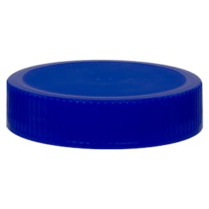 70/400 Blue Polyethylene Unlined Ribbed Cap