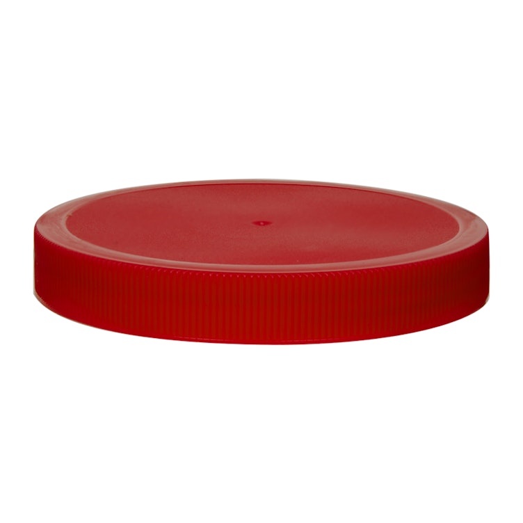 100/400 Red Polypropylene Unlined Ribbed Cap