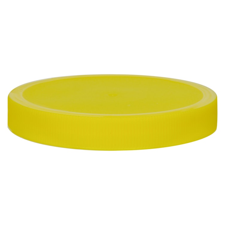100/400 Yellow Polypropylene Unlined Ribbed Cap