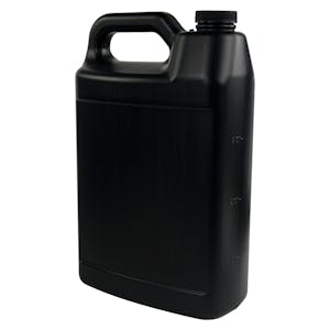 1 Gallon Black HDPE F-Style Jug with 38/400 Black Ribbed Cap with F217 Liner