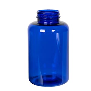 500cc Cobalt Blue PET Packer Bottle with 45/400 Neck (Cap Sold Separately)