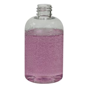 4 oz. Clear PET Squat Boston Round Bottle with 20/410 Neck (Caps Sold Separately)