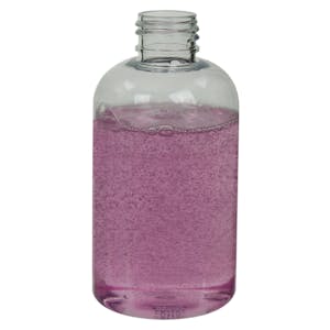 6 oz. Clear PET Squat Boston Round Bottle with 24/410 Neck (Caps Sold Separately)