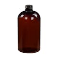 12 oz. Amber PET Squat Boston Round Bottle with 24/410 Neck (Cap Sold Separately)