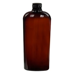 8.45 oz. Light Amber PET Vale High Clarity Oval Bottle with 24/410 Neck (Cap Sold Separately)