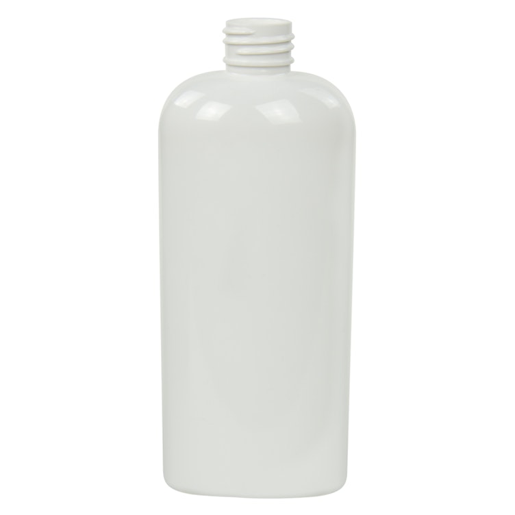 8 oz. White PET Cosmo Oval Bottle with 24/410 Neck (Cap Sold Separately)