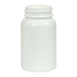 100cc/3.4 oz. White HDPE Pharma Packer Bottle with 38/400 Neck (Cap Sold Separately)