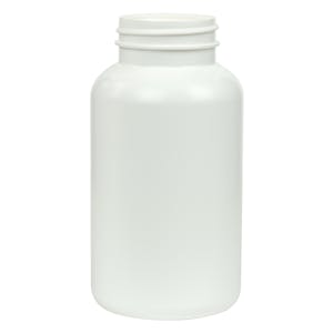 300cc/10.1 oz. White HDPE Pharma Packer Bottle with 45/400 Neck (Cap Sold Separately)