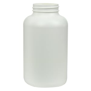 400cc/13.5 oz. White HDPE Pharma Packer Bottle with 45/400 Neck (Cap Sold Separately)