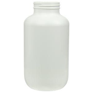 750cc/25.4 oz. White HDPE Pharma Packer Bottle with 53/400 Neck (Cap Sold Separately)