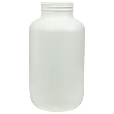 750cc (25.4 oz.) White HDPE Pharma Packer Bottle with 53/400 Neck (Cap Sold Separately)