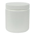 19 oz. White HDPE Wide Mouth Round Jar with 89/400 White Ribbed Cap with F217 Liner